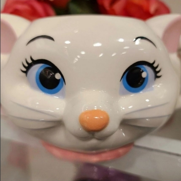 DISNEY Ceramic 3D Mug Cup Marie Aristocats White Cat Kitten Pink Coquette Bow - Picture 5 of 7